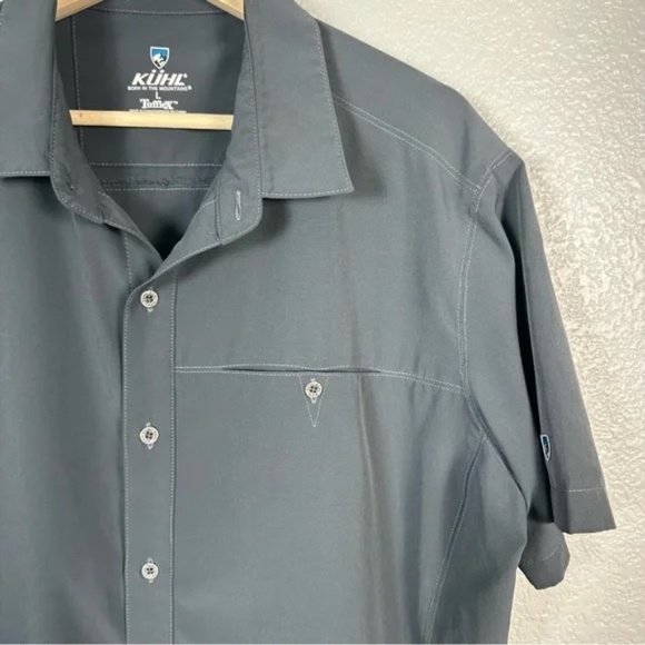 Kuhl Men’s Renegade Short Sleeve Button Down Skirt in Carbon Grey Size Large - Picture 3 of 10